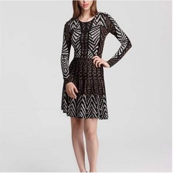 Carmen Marc Valvo Dresses & Skirts - Carmen Marc Valvo Patterned Sweater Dress Petite Size Medium